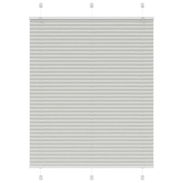 vidaXL Pleated Blind Light Grey 110x150 cm Fabric Width 109.4 cm Polyester