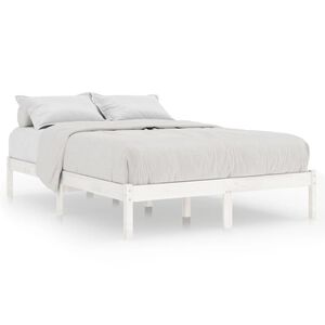 vidaXL Bed Frame without Mattress White Solid Wood Small Double