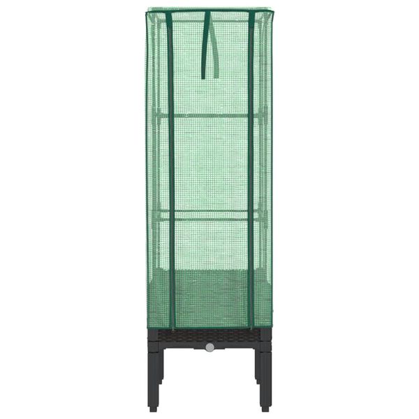 vidaXL Raised Bed with Greenhouse Cover Rattan Look 40x40x140 cm