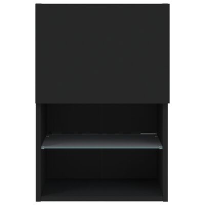 vidaXL TV Cabinets with LED Lights 2 pcs Black 40.5x30x60 cm