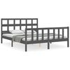vidaXL Bed Frame without Mattress Grey King Size Solid Wood Pine