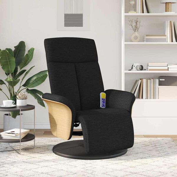 vidaXL Massage Recliner Chair Black 79 x 87 x 104.5 cm Fabric