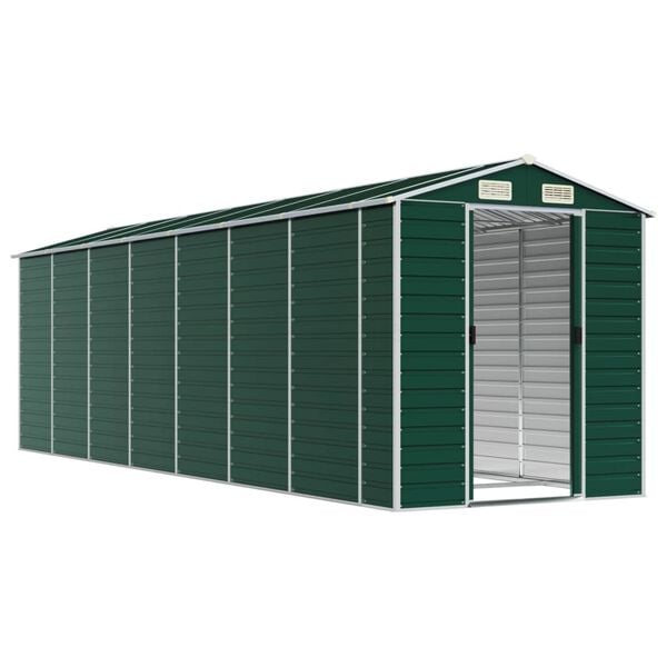 vidaXL Garden Shed Green 191x640x198 cm Galvanised Steel