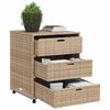 vidaXL Garden Storage Cabinet Beige 55x59x69 cm Poly Rattan
