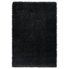 vidaXL High Pile Shaggy Rug Black 160x230 cm 50 mm