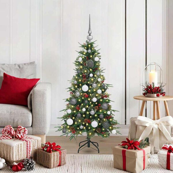 vidaXL Artificial Hinged Christmas Tree Green 120 cm PE and PVC