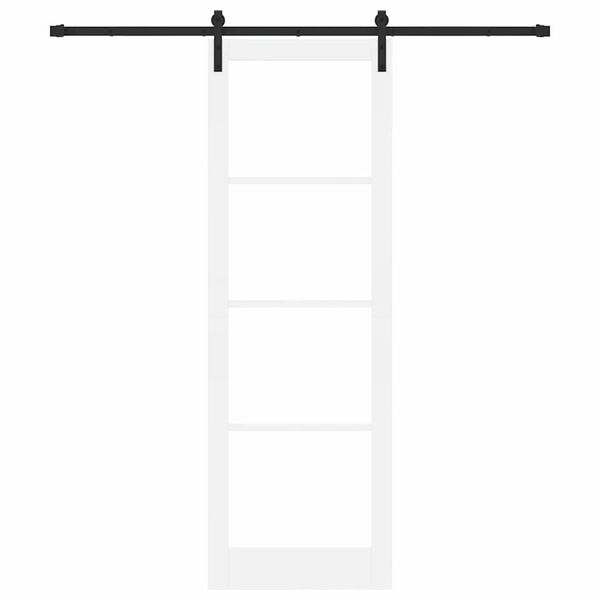 vidaXL Sliding Door ORKDAL White 78 x 232 cm Solid Pine Wood and Glass