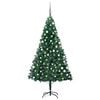 vidaXL Artificial Pre-lit Christmas Tree with Ball Set Green 150 cm PVC