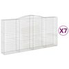 vidaXL Arched Gabion Baskets 7 pcs 400x50x200/220 cm Galvanised Iron