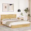 vidaXL Bed Frame with Headboard without Mattress 140x200 cm Solid Wood Oak