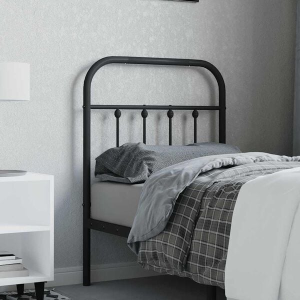 vidaXL Metal Replace Headboard Black 75 cm