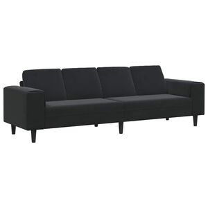 vidaXL Living Room Couch Black 250 x 77 x 76 cm