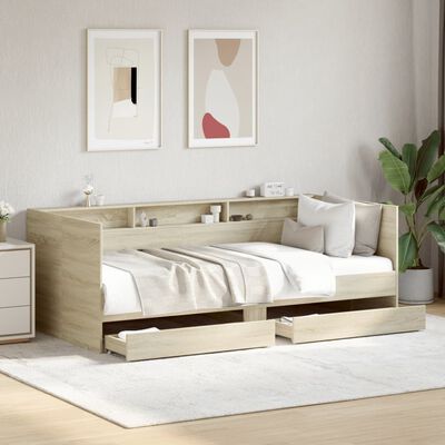 vidaXL Daybed with Drawers Sonoma Oak 75x190 cm Engineered Wood