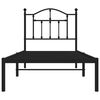 vidaXL Metal Bed Frame without Mattress with Headboard Black 80x200cm