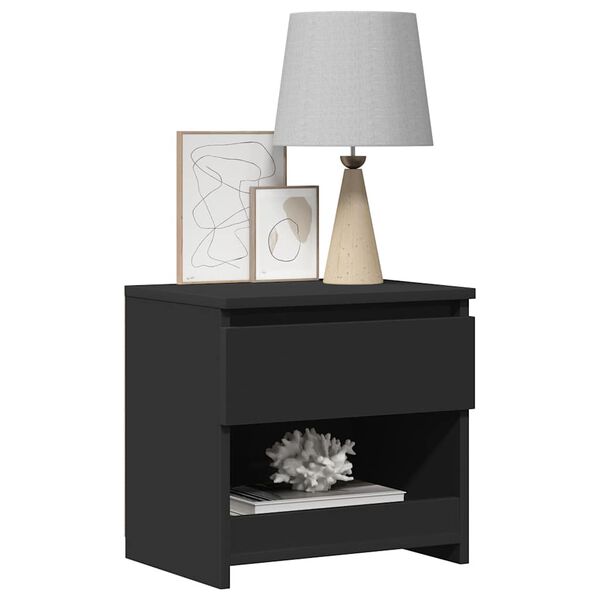 vidaXL Bedside Cabinets 2 pcs Black 40x30x39 cm Engineered Wood