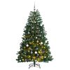 vidaXL Artificial Hinged Christmas Tree | Green | PVC | 210 cm | Foldable