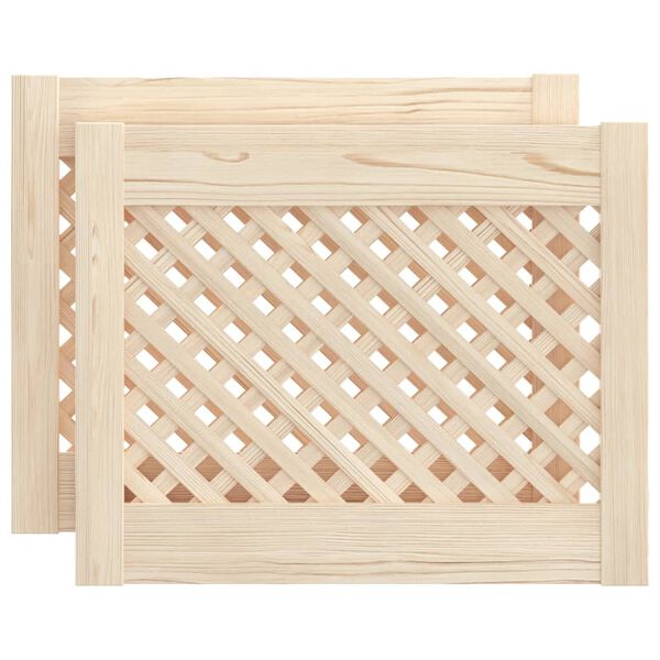 vidaXL Cabinet Doors Lattice Design 2 pcs 49.5x39.5 cm Solid Wood Pine