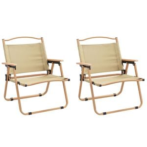 vidaXL Camping Chair | Set of 2 | Beige