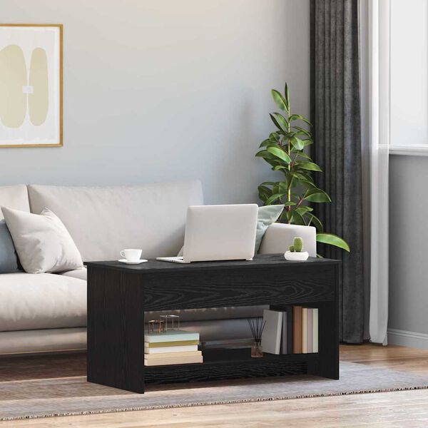 vidaXL Coffee Table Black Oak 80 x 50.5 x 41.5 cm Engineered Wood