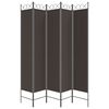 vidaXL 5-Panel Room Divider Brown 200x220 cm Fabric