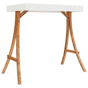 vidaXL Swing Frame | Teak finish and cream roof | Strong bent wood and polyester