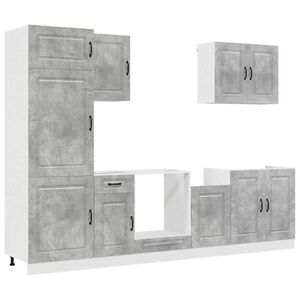 vidaXL 7 Piece Kitchen Cabinet Set "Kalmar" Concrete Grey Engineered Wood