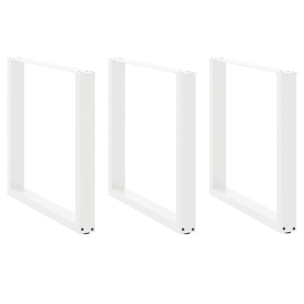vidaXL Dining Table Legs U-Shaped 3 pcs White 90x(72-73) cm Steel