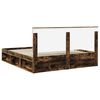 vidaXL Bed Frame Smoked Oak 200 x 200 cm Solid Pine Wood