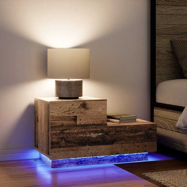 vidaXL Bedside Cabinet Old Wood 70 x 36 x 40.5 cm Engineered Wood