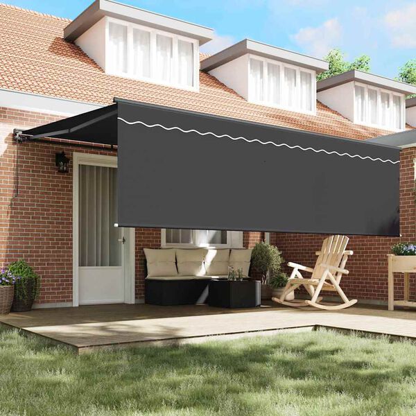 vidaXL Retractable Awning Manual Anthracite 450 x 300 cm