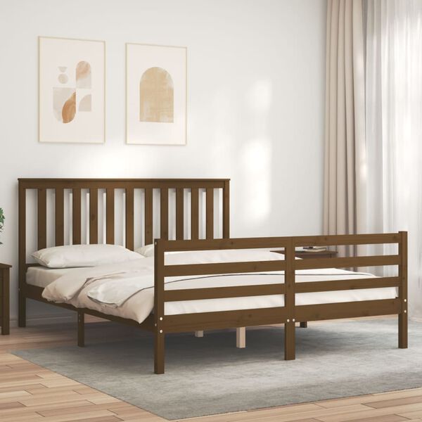 vidaXL Bed Frame without Mattress Honey Brown 160x200 cm Solid Wood