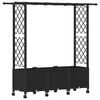 vidaXL Raised Bed with Trellis and Roof Black 162.5 x 40 x 142 cm PP