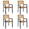 vidaXL 5 Piece Garden Dining Set Solid Wood Acacia and Metal