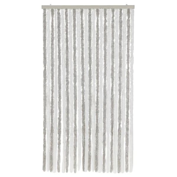 vidaXL Fly Curtain Light Grey and White 100x200 cm Chenille
