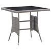 vidaXL Garden Table Grey 80x80x74 cm Poly Rattan