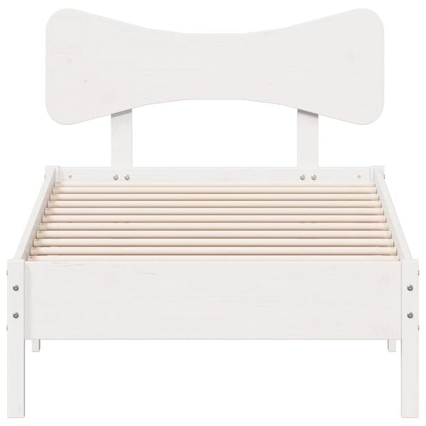 vidaXL Bed Frame without Mattress White 75x190 cm Small Single Solid Wood Pine