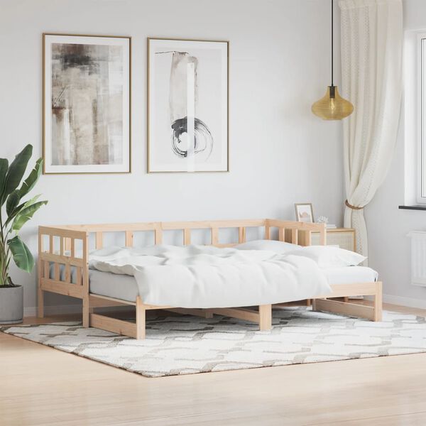 vidaXL Daybed with Trundle without Mattress 90x190 cm Single Solid Wood