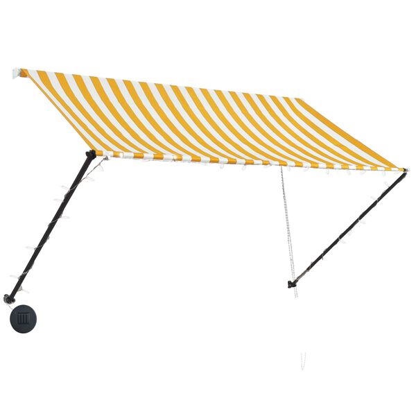vidaXL Retractable Awning with LED 250x150 cm Yellow and White