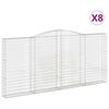 vidaXL Arched Gabion Baskets 8 pcs 400x30x180/200 cm Galvanised Iron