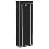 vidaXL Fabric Shoe Cabinet with Cover 57 x 29 x 162 cm Black