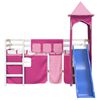 vidaXL Kids' Loft Bed with Tower without Mattress Pink 90x190 cm Single
