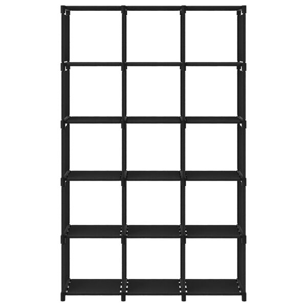 vidaXL 15-Cube Display Shelf Black 103x30x175.5 cm Fabric