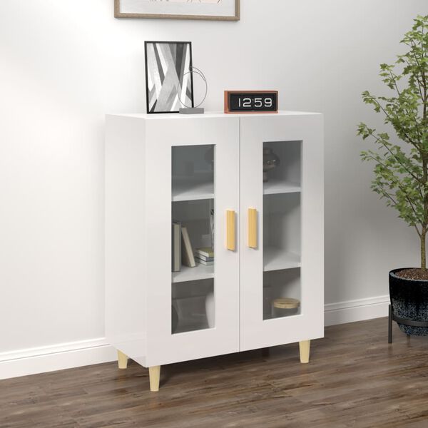 vidaXL Sideboard High Gloss White 69.5x34x90 cm Engineered Wood