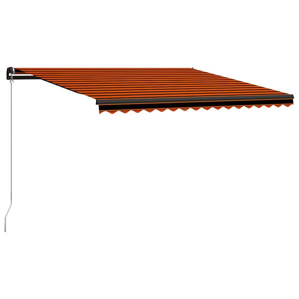 vidaXL Manual Retractable Awning with LED 450x300 cm Orange and Brown
