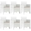 vidaXL Garden Dining Set 7 pcs White Polt rattan