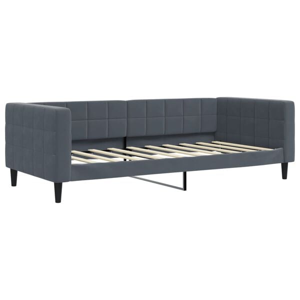 vidaXL Day Bed without Mattress Dark Grey 90x190 cm Single Velvet