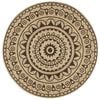vidaXL Area Rug | Natural and dark brown | Braided jute | 90 cm diameter