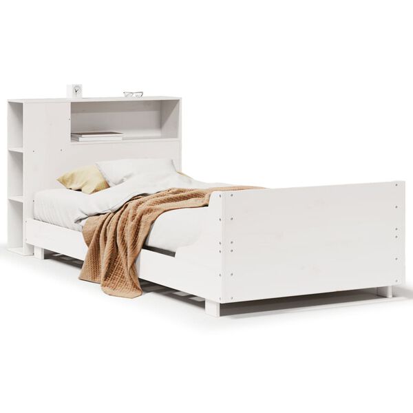 vidaXL Bed Frame without Mattress White 90x200 cm Solid Wood Pine