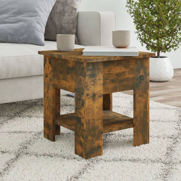 vidaXL Coffee Table Smoked Oak 40x40x42 cm Engineered wood