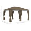 vidaXL Garden Marquee with Curtains 4x3 m Taupe 180 g/m&sup2;